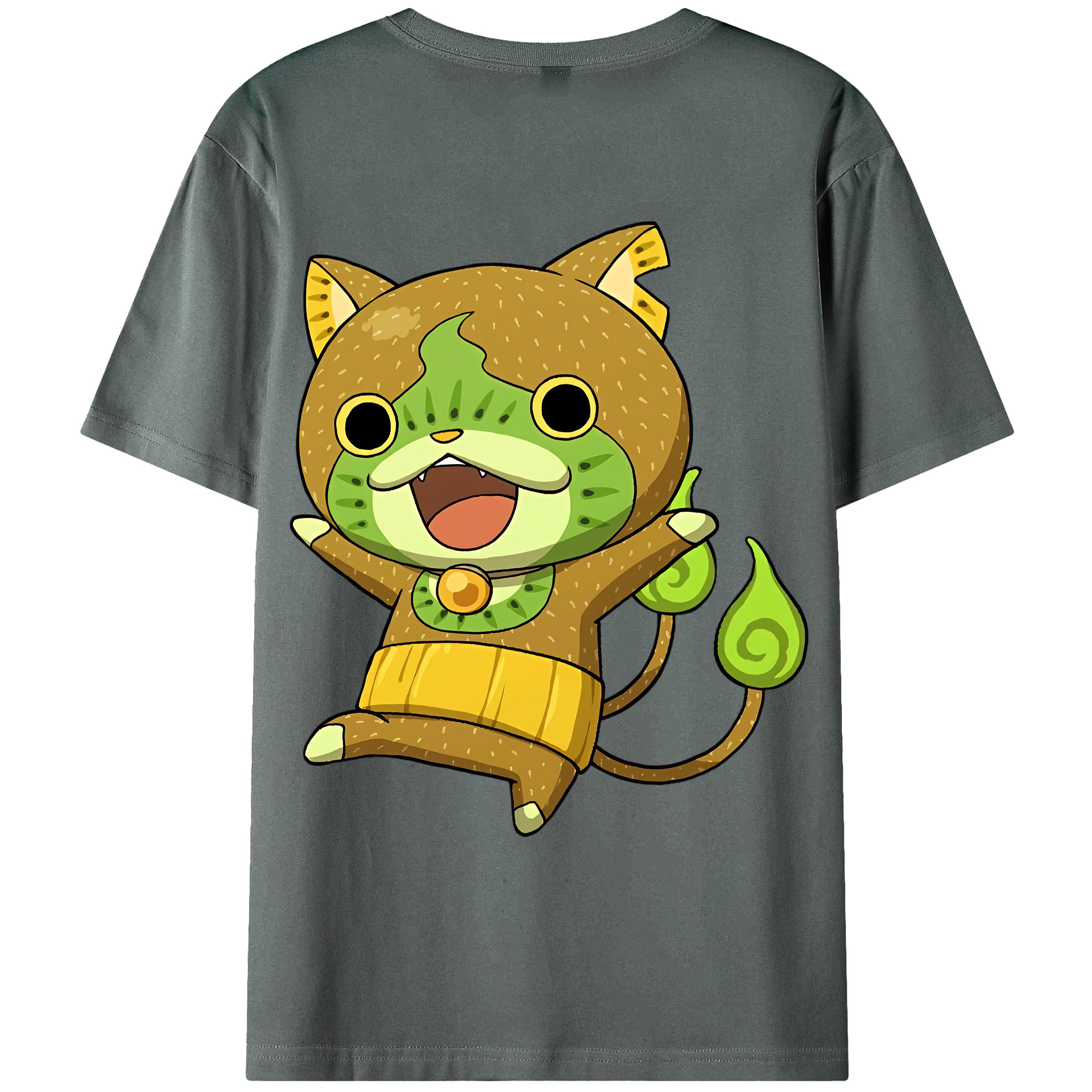 （画像用） 妖怪ウォッチ Yo-kai Watch 綿100％ メンズ半袖Tシャツ（バックプリント） 通気性